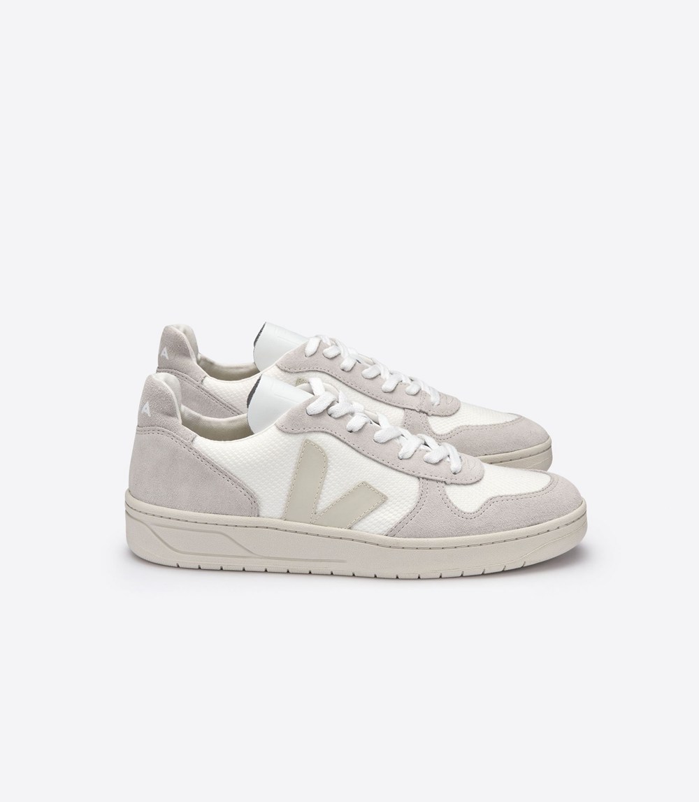 Veja Sneakers Herr - V-10 B-Mesh - Vita/Beige - 291574-GSB